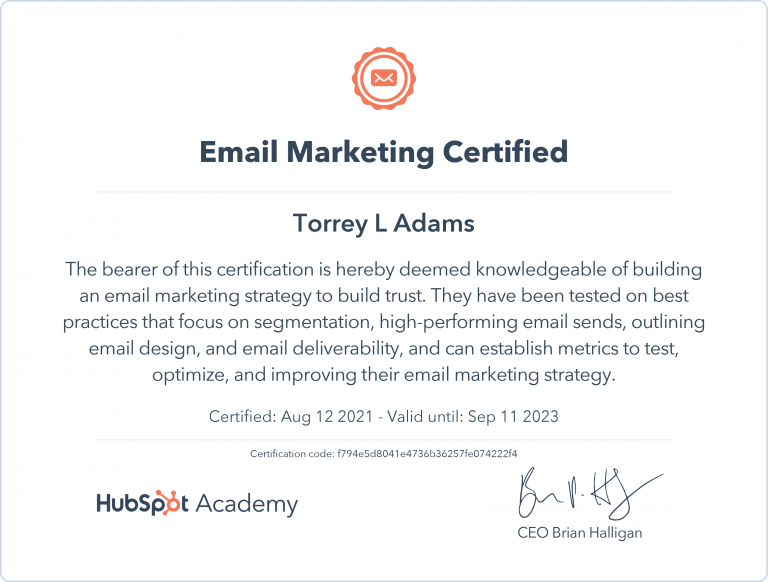 Email Marketing Certificate