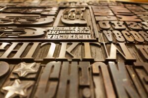 Print dyes of different typefaces